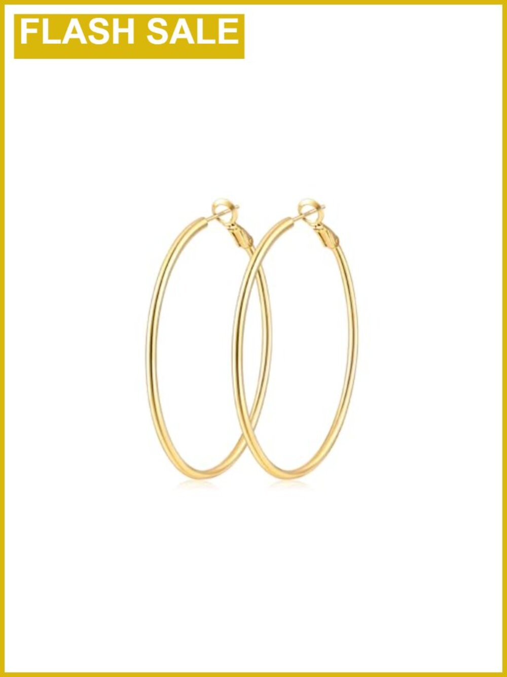 14K Gold Plated Lightweight Hoop Earrings 925 Sterling Silver Posts Women